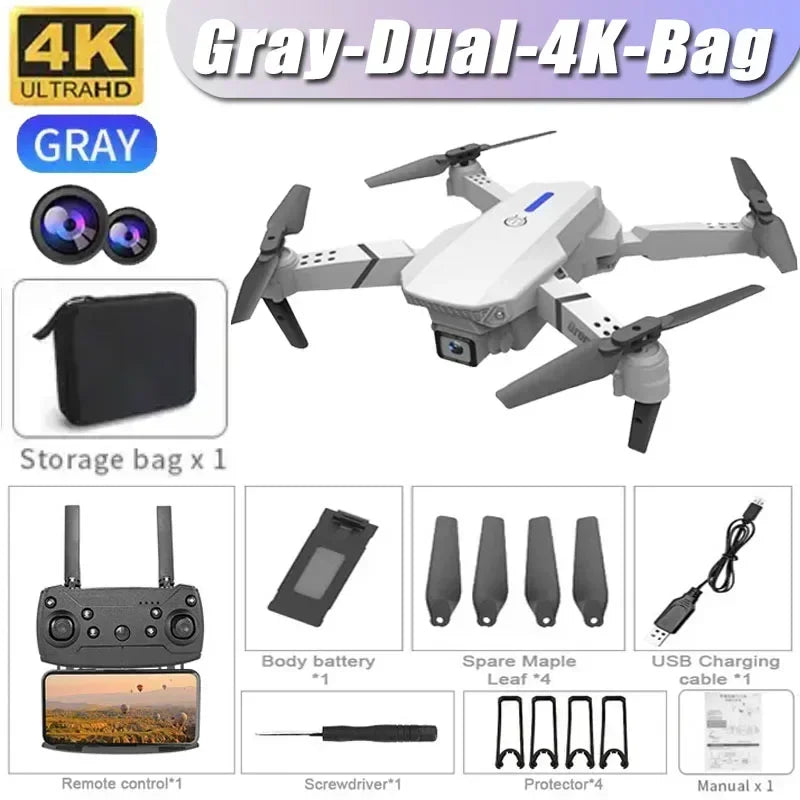 2025 E88 professionnel grand Angle RC Dron HD 4K Mode caméra pliable hélicoptère avion quadrirotor Drone enfant cadeau jouets 