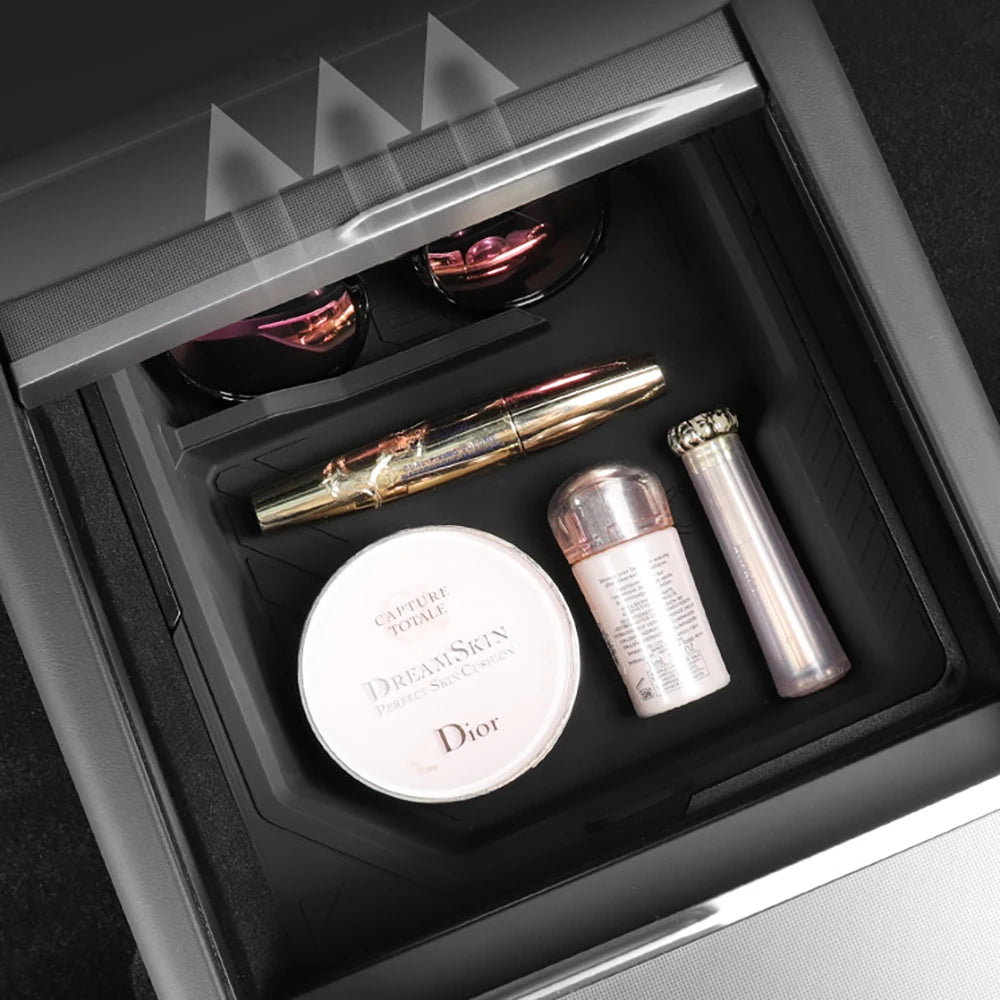 Boîte de rangement pour Console centrale Tesla, nouveau modèle Y 2025, lancement Juniper modèle 3 Highland 2024, boîte d'accoudoir, coussinet supérieur et inférieur en Silicone