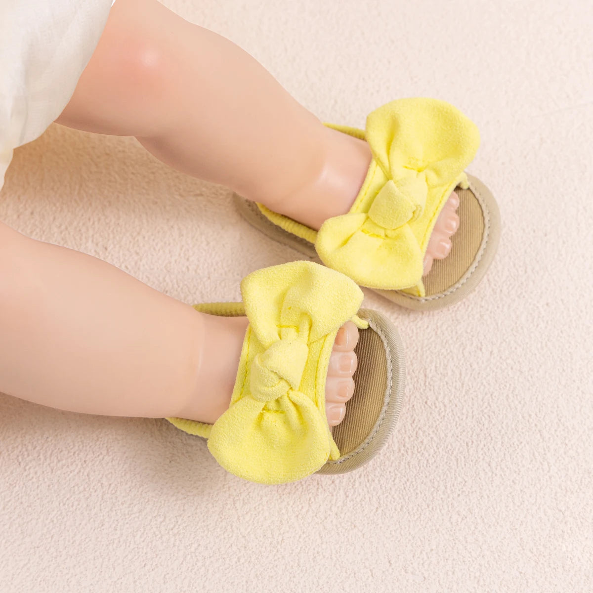 Été bébé filles sandales mode nœud semelle souple chaussures décontractées coton confortable enfant en bas âge chaussures plage bébé sandales 0-18 mois