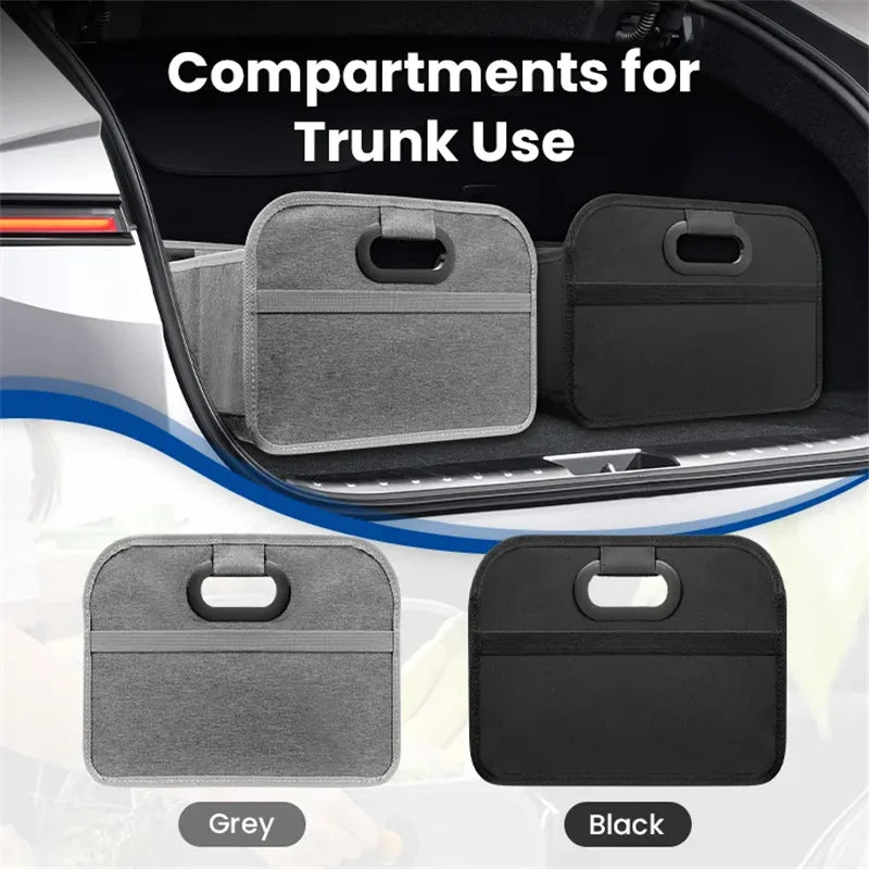 Grande boîte de rangement pliable pour coffre, conteneur de rangement pour SUV Extra épais de grande capacité avec plusieurs poches pour voiture SUV Minivan 1 pièce