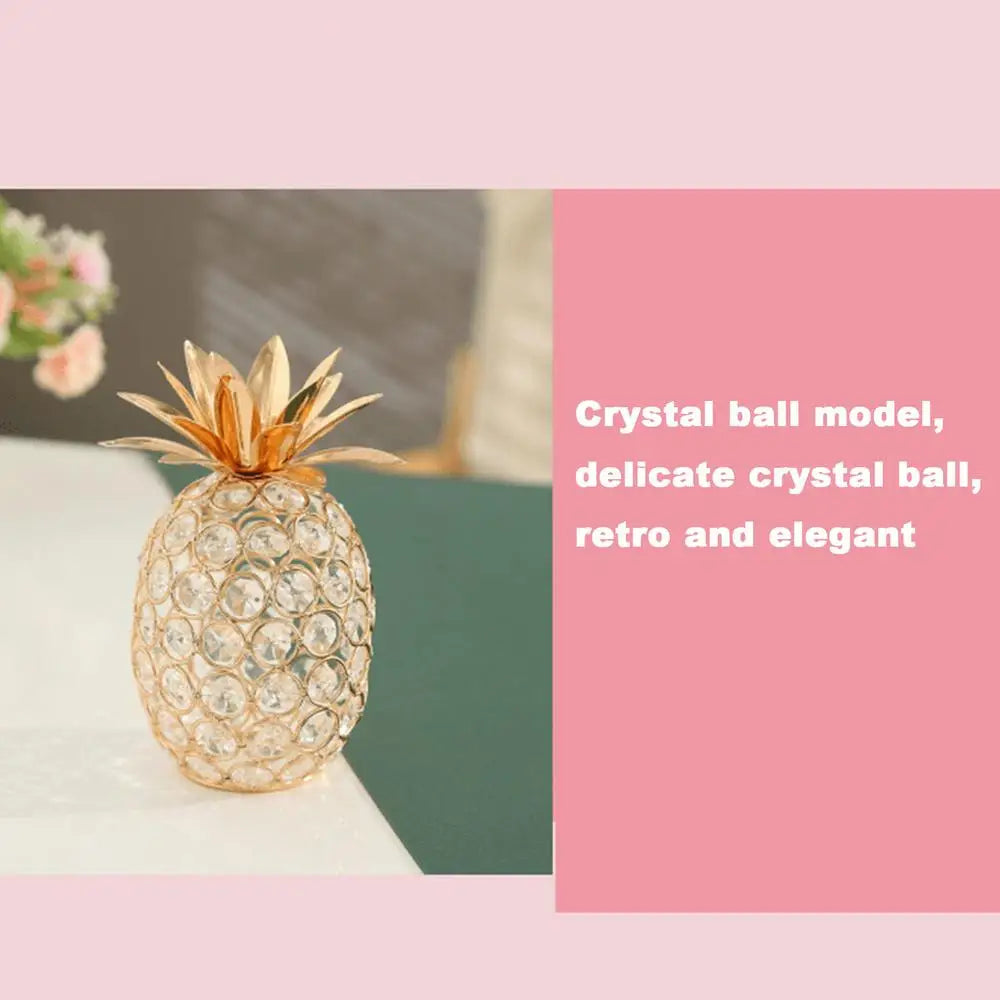 Ornements de pomme en cristal créatifs, strass scintillants en forme d'ananas, miniature de poire de neige, artisanat de décoration pour la maison, accessoires de photographie