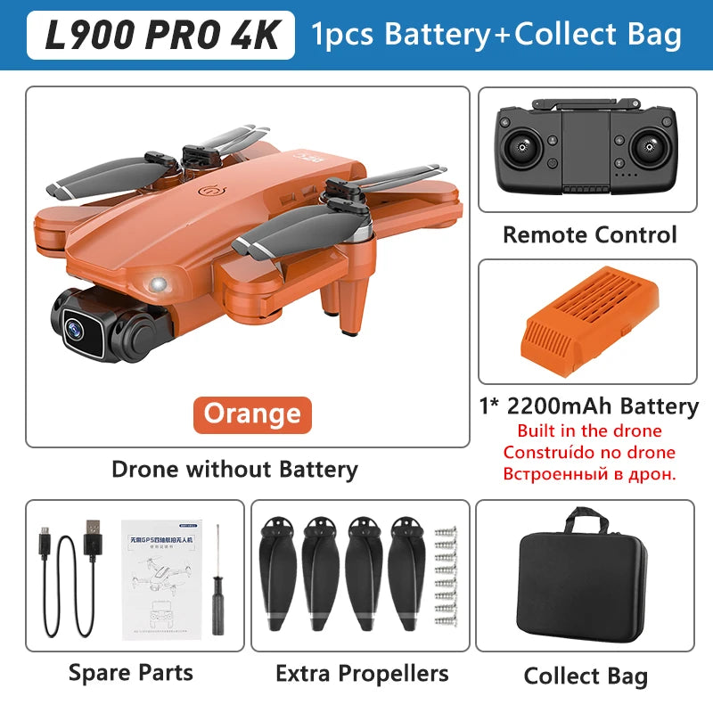 LYZRC L900 PRO GPS Drone 4K professionnel HD double caméra 5G WIFI moteur sans brosse FPV quadrirotor pliable photographie aérienne Drone