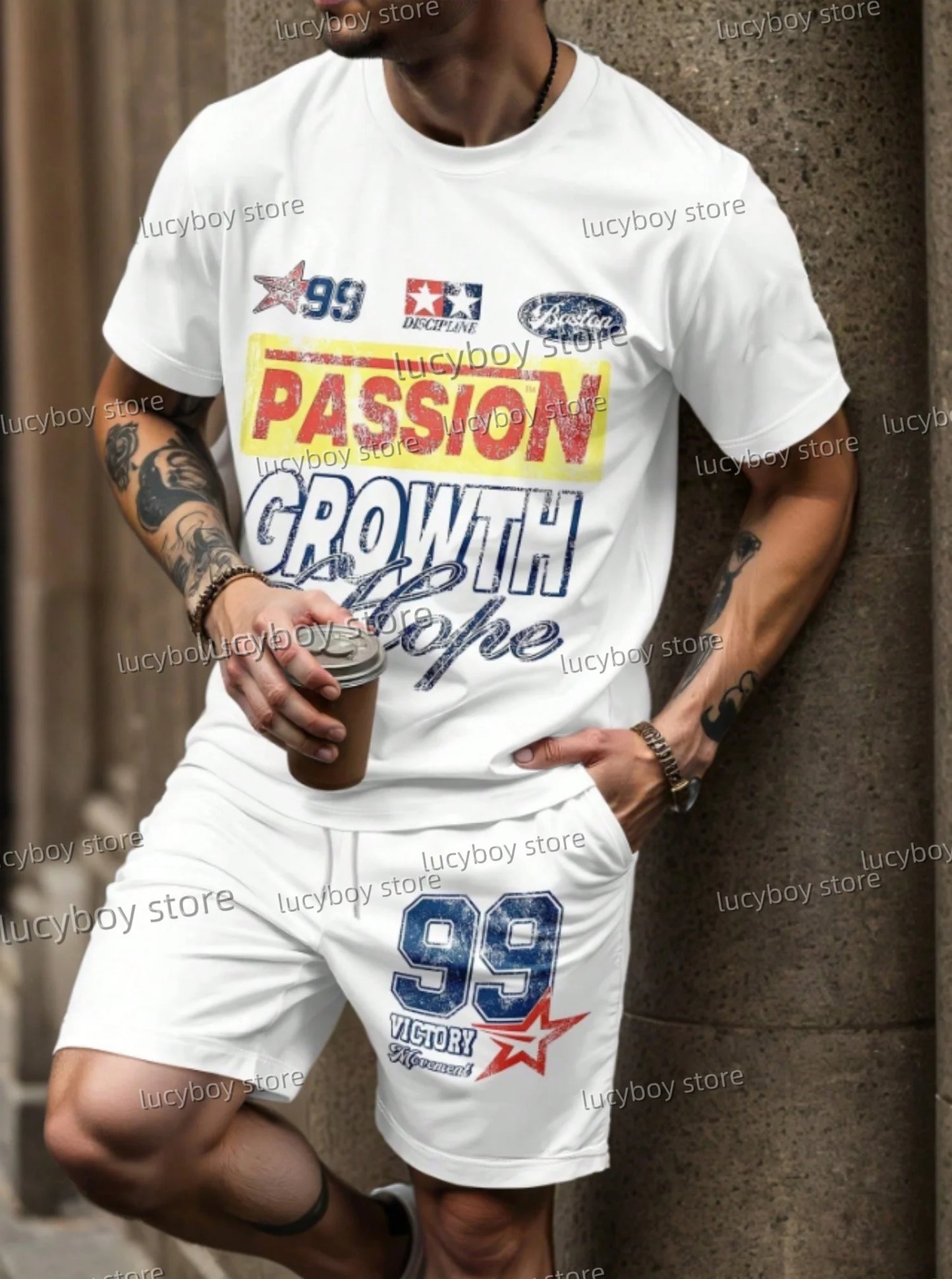 Été nouveau survêtement pour hommes de luxe imprimé T-shirt + ensemble short et haut tenue de Sport costume de Jogging en plein air Streetwear surdimensionné hommes vêtements