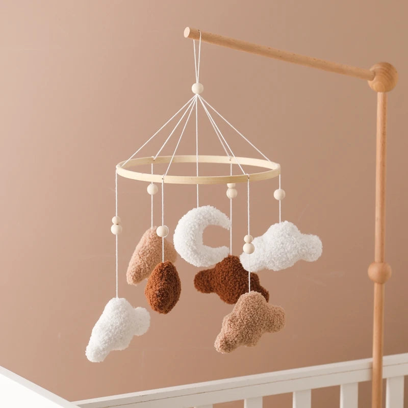 Berceau de bébé lit Mobile cloche hochet jouets en bois Crochet étoiles pendentif lit cloche jouets nouveau-né confort berceau support suspendus jouets cadeaux