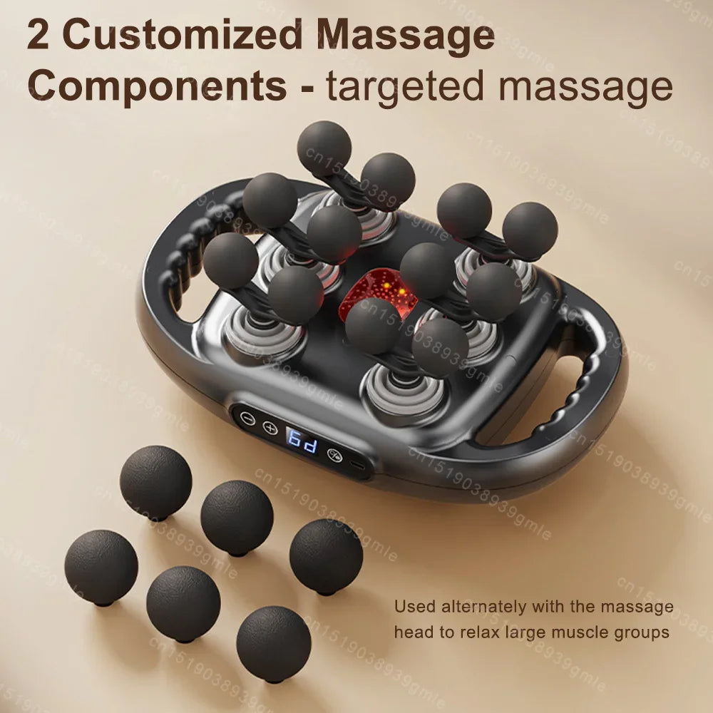 Pistolet de Massage électrique à 12/8 têtes, Relaxation musculaire, Massage du dos à haute fréquence, pistolet de Massage des tissus profonds