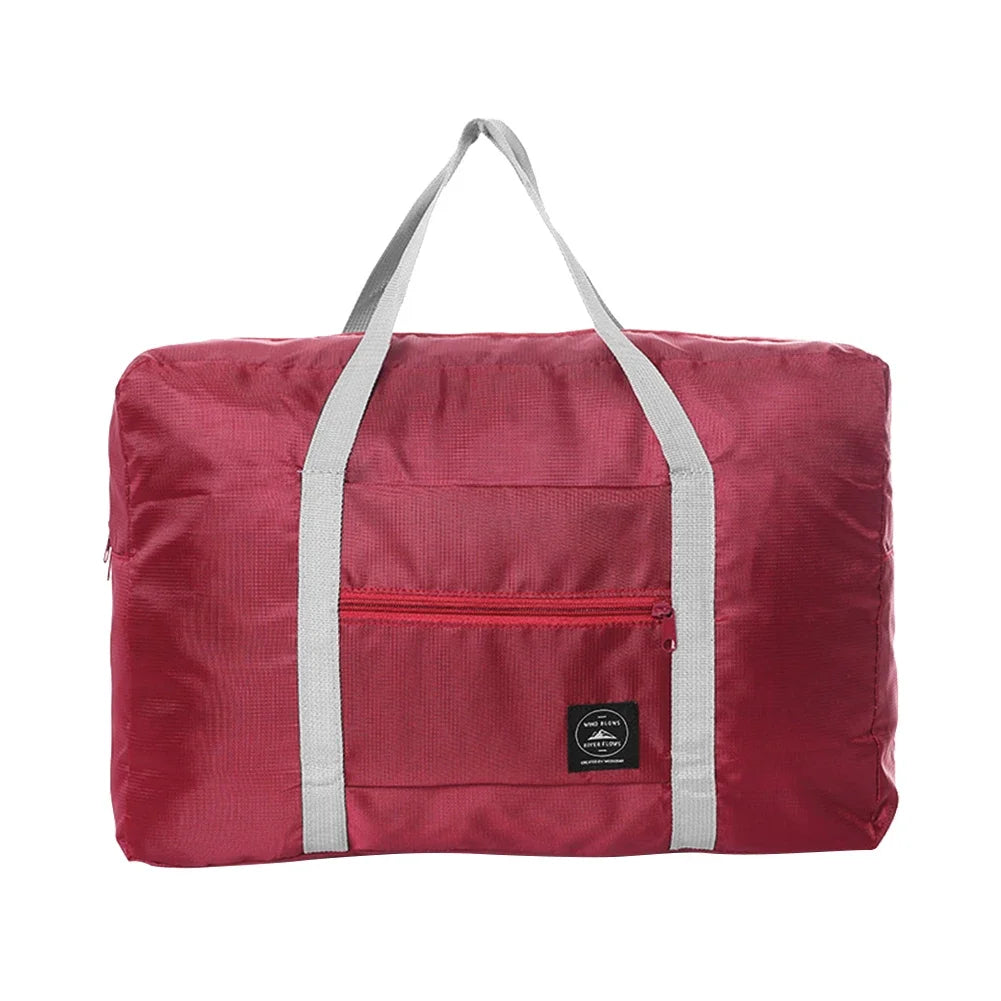 Sac de voyage pliant imperméable de couleur unie, sac à bagages léger de grande capacité