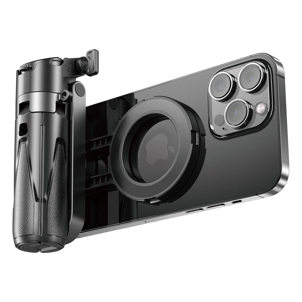 Trépied de téléphone magnétique sans fil, poignée de téléphone, perche à Selfie, trépied de bureau pour iPhone 16 15 14 13 12 Pro Max pour support de téléphone Samsung