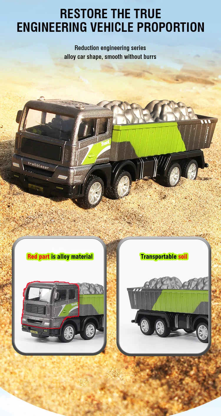 1/50 modèle voiture Bulldozer camion pelle grue chariot élévateur Construction ingénierie véhicule jouets pour garçons enfants jouets éducatifs