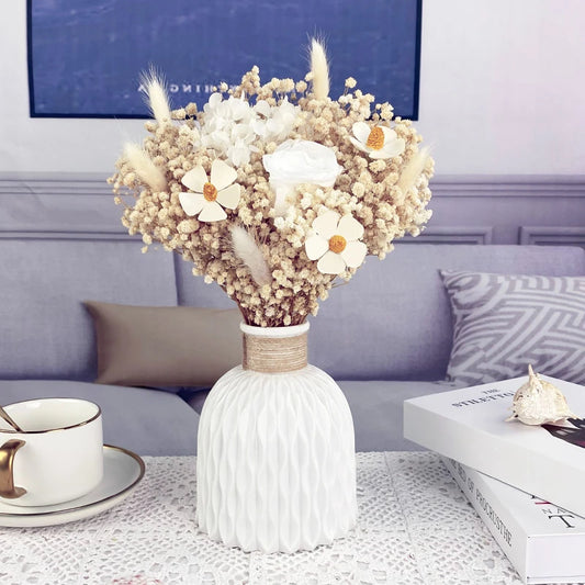 Vase à fleurs en plastique, Vase en fausse céramique pour la décoration de la maison, arrangements floraux, décoration de la maison, Vase à fleurs, centre commercial, décoration de Table