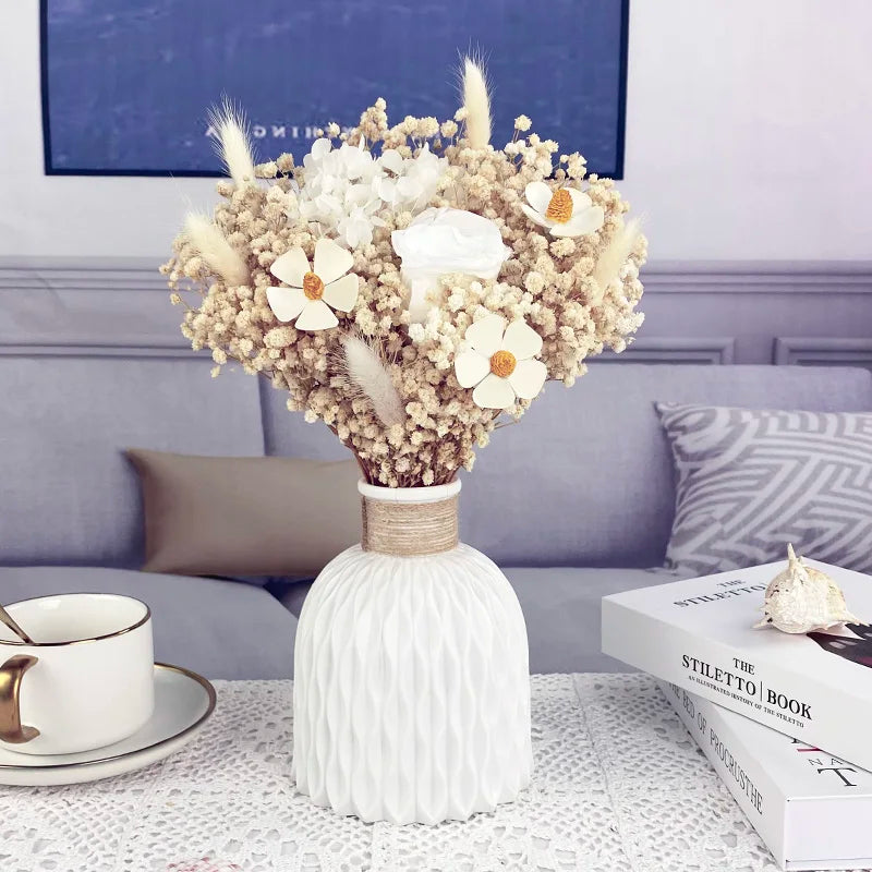 Vase à fleurs en plastique, Vase en fausse céramique pour la décoration de la maison, arrangements floraux, décoration de la maison, Vase à fleurs, centre commercial, décoration de Table