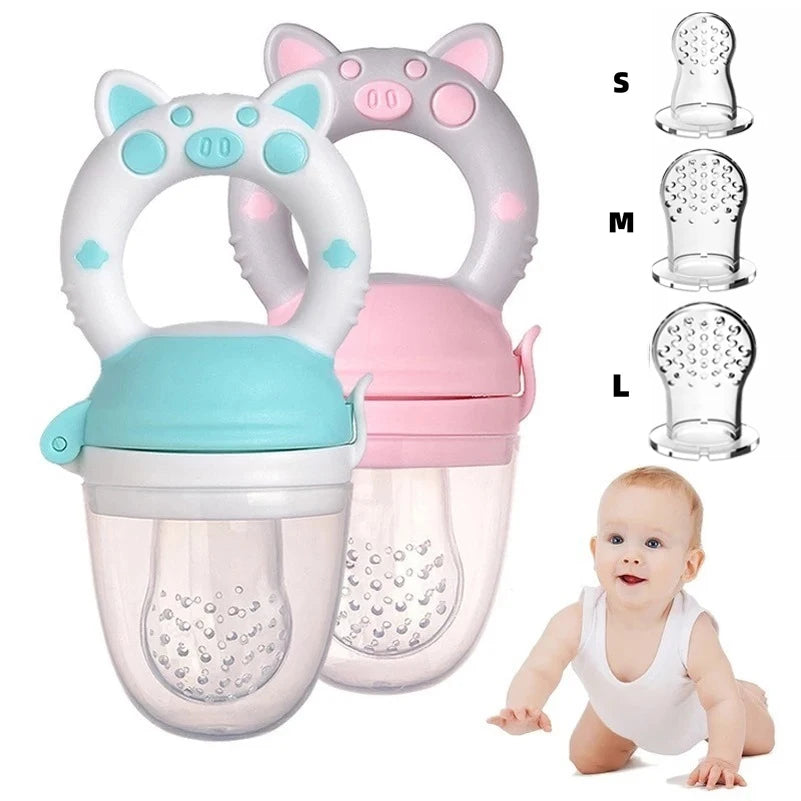 3 en 1 sac nouveau-né bébé aliments frais mangeoire Silicone anneau de dentition jouet mangeoire à fruits sucette formation manger fruits meulage bâton mignon