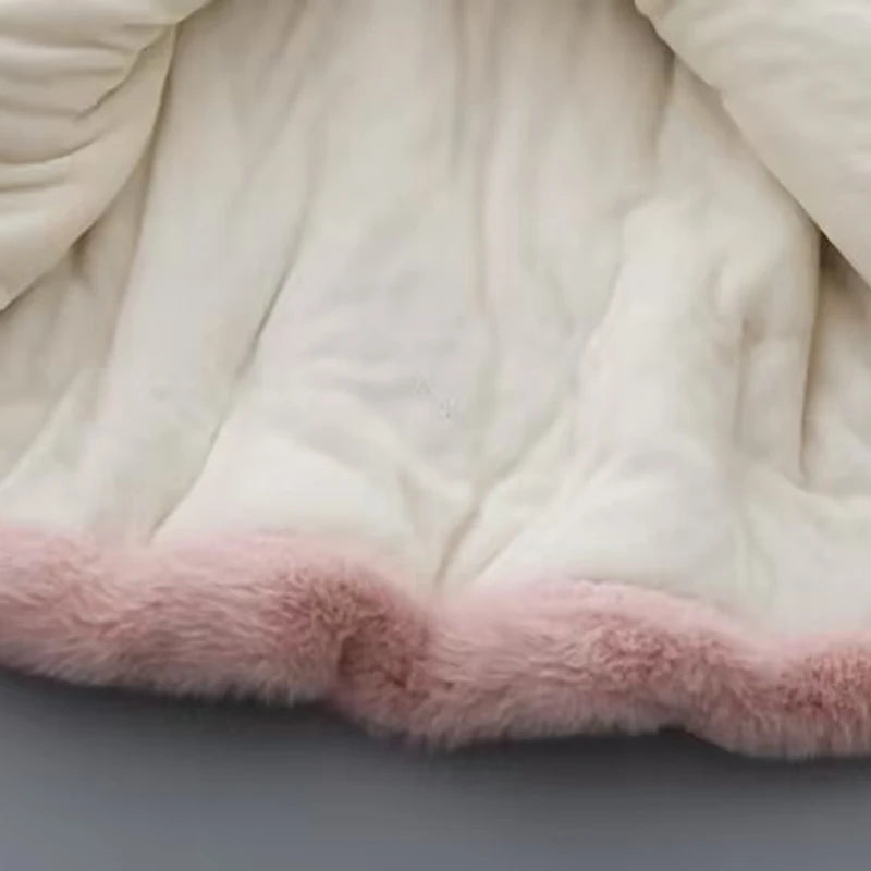 Manteau d'hiver pour filles, Super chaud, fourrure de vison, rembourré, épais, manches longues, manteaux à capuche, veste pour bébés enfants, vêtements d'extérieur en peluche
