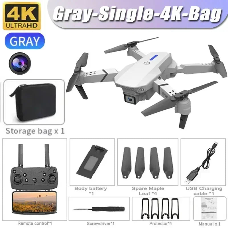 2025 E88 professionnel grand Angle RC Dron HD 4K Mode caméra pliable hélicoptère avion quadrirotor Drone enfant cadeau jouets 