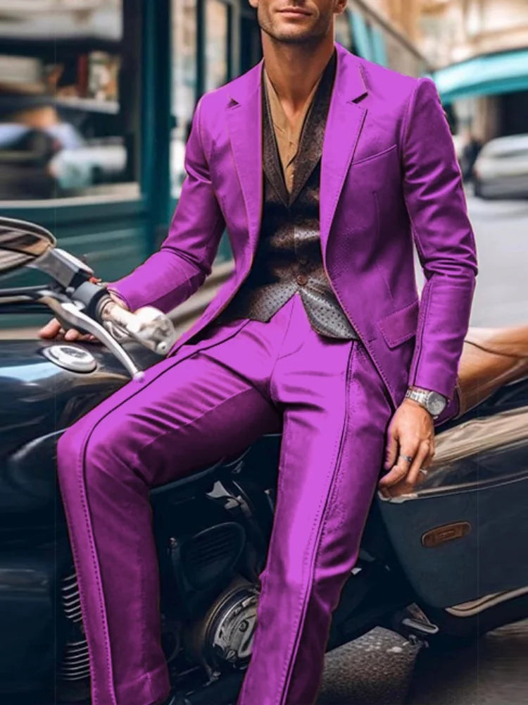 PU 2 pièces hommes Costume formel affaires Mariage costumes pour hommes meilleur Homme Blazer marié porter Tuxedos coupe ajustée Costume Homme Mariage