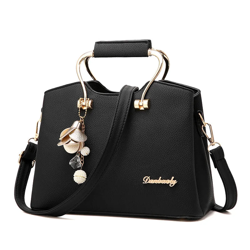 Sacs à poignée de luxe pour femmes, sac à bandoulière pendentif en cuir PU, sacoche de grande capacité, sacs pour maman d'âge moyen, fourre-tout