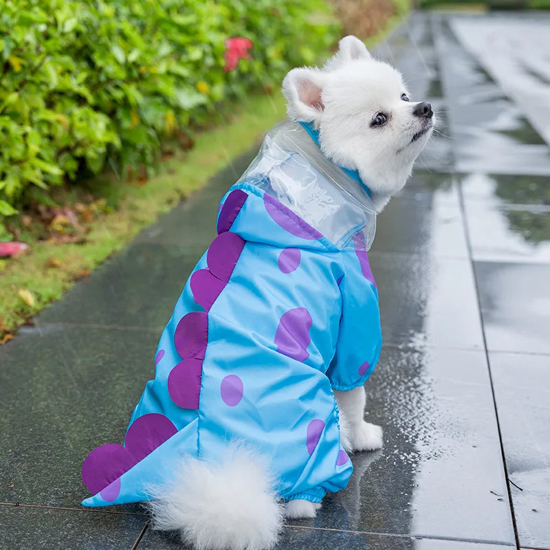 Imperméable imperméable pour chien avec sweat à capuche Poncho, veste de pluie réglable pour animaux de compagnie avec trou de laisse pour chiens de petite, moyenne et grande taille