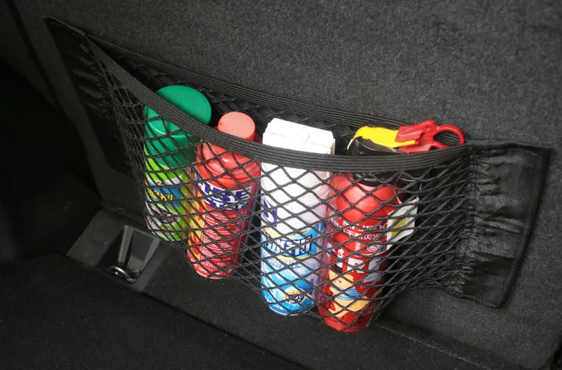 Filet de Rangement artificiel astique pour Siège Arrière de Voiture, Poche en Maille, Autocollant Magique, Sac Portable Universel, Accessoires