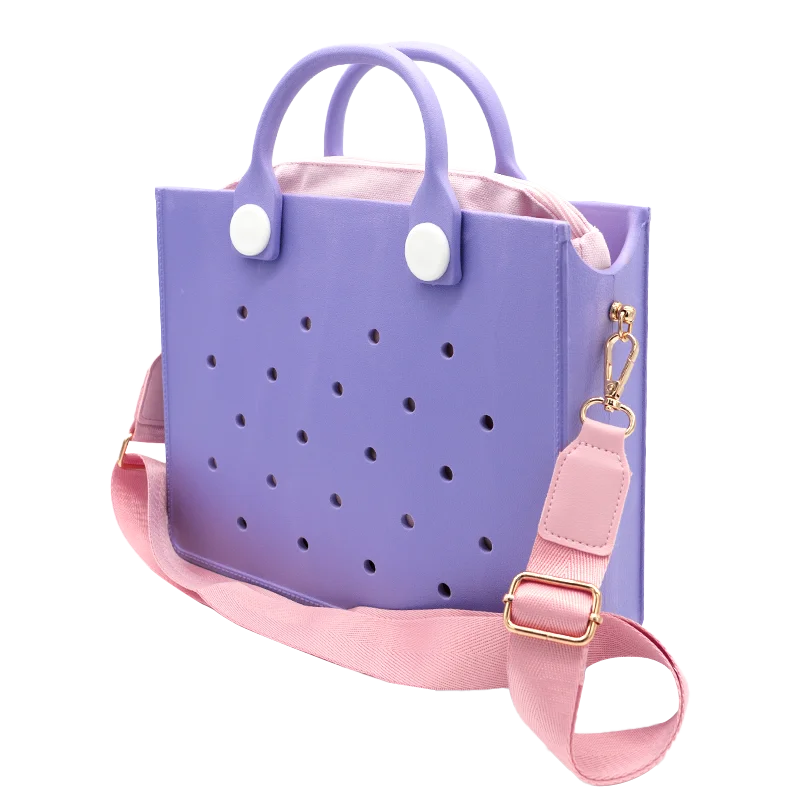 EVA grand sac à bandoulière en cuir sac à main fourre-tout sac de rangement pour femmes décontracté sac de plage étanche trou ajustement charme sac de rangement de mode
