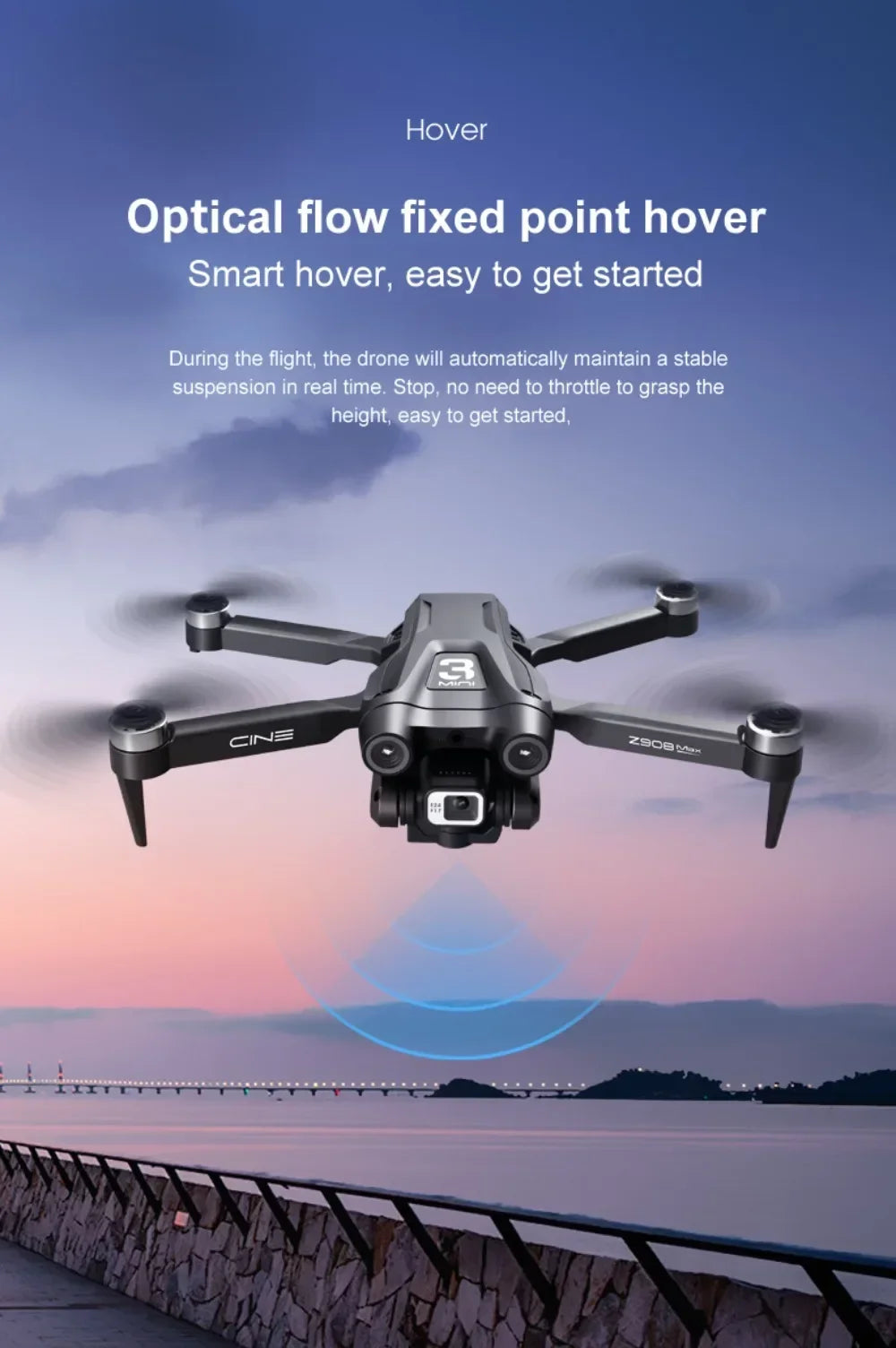 Xiaomi-Drone ATA JIA Z908 Pro /MAX 8K ESC 4K, professionnel, localisation de flux optique, évitement d'obstacles à 3 côtés, jouets quadricoptères
