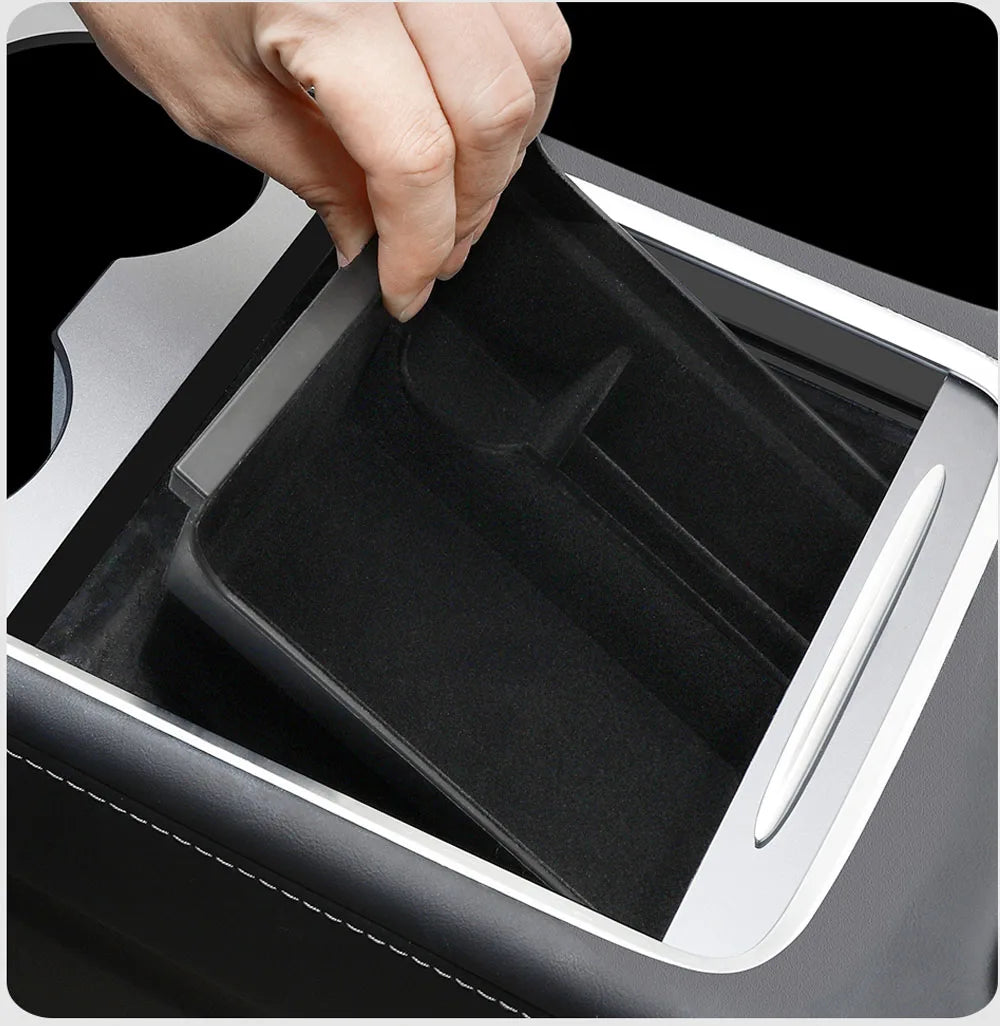 Accoudoir central caché, boîte de rangement, support de verre, organisateur de Console, accessoires pour Tesla modèle 3 Highland 2025 modèle Y 2021 – 2025