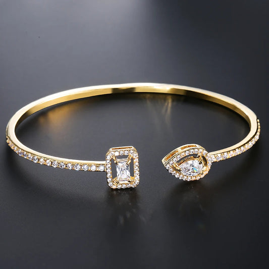 Bracelets de manchette en or géométrique pour femmes, bijoux de fête INS, mode cubique, contre-indiqué, luxe, documents