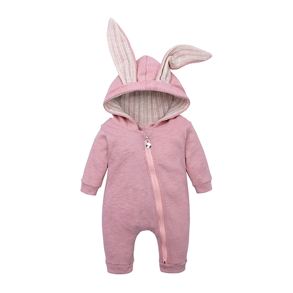 Melario garçons vêtements à manches longues bébé enfants grandes oreilles lapin body fille bébé à capuche fermeture éclair Creeper barboteuse