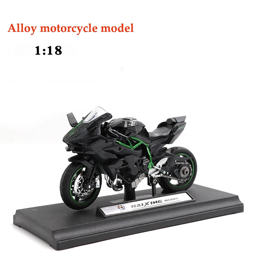 Collection de véhicules tout-terrain en plastique pour enfants, jouet modèle de bureau, moto moulée sous pression, simulation portable, décoration de voiture, maison, 1:18