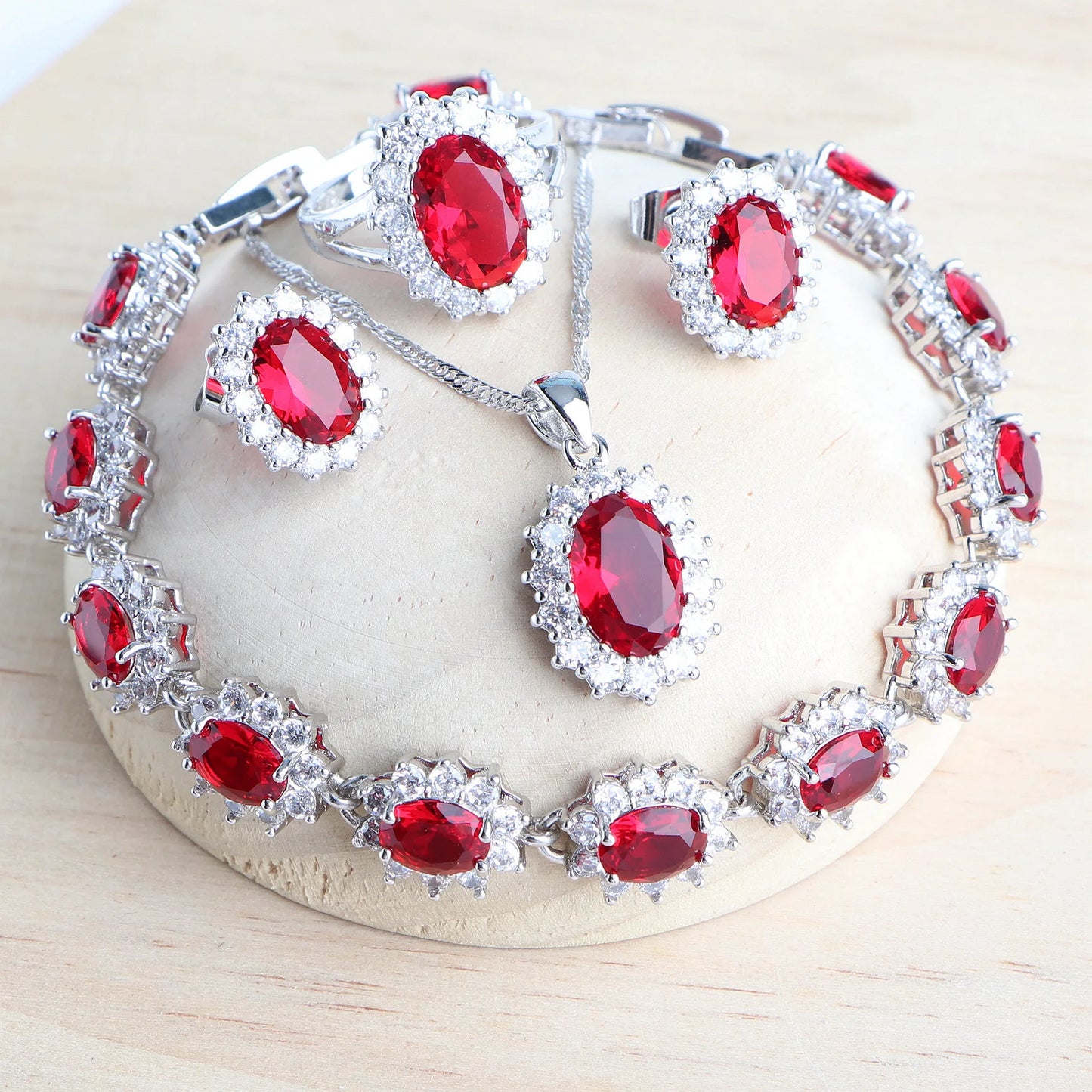 Ensemble de bijoux de mariée en argent 925 pour femmes, Costume en zircone bleue, bijoux fins, collier, boucles d'oreilles, bagues, Bracelets, pendentif