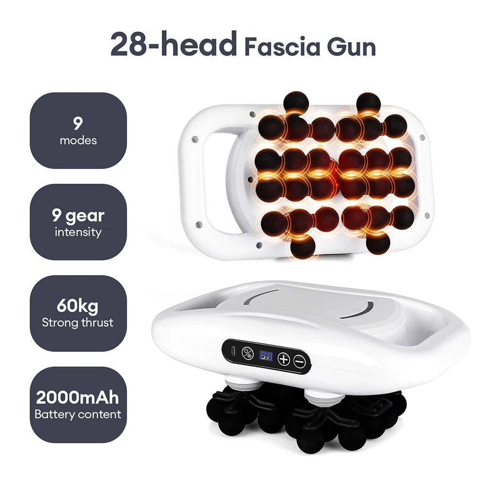 Pistolet de Massage corporel à vibrations haute fréquence, 22 têtes, masseur de dos et de taille, masseur de cou et d'épaule, masseur musculaire