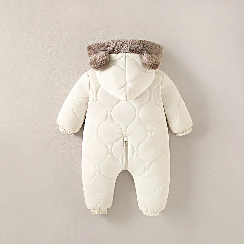 KLFLGD0-3 ans hiver bébé vêtements de plein air doublure en fourrure chaud enfant en bas âge fille garçon combinaison dessin animé plus velours bébé combinaison