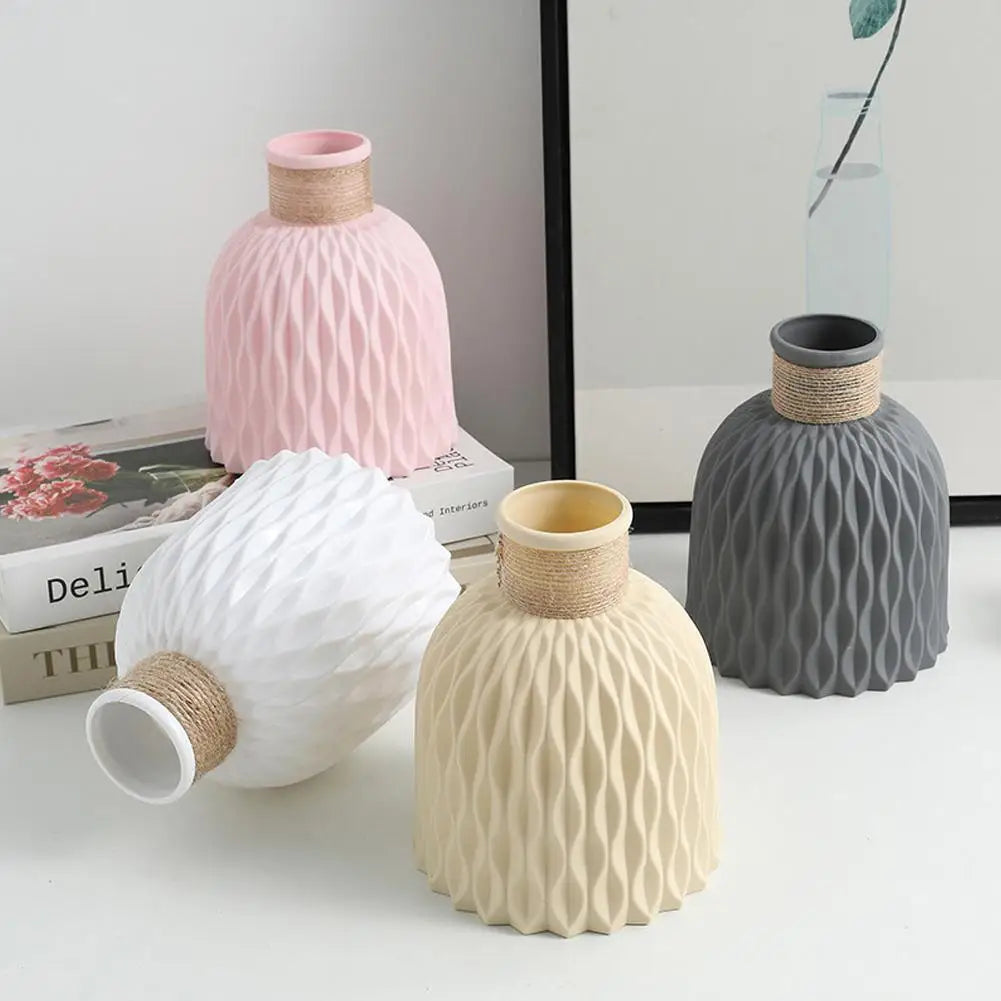 Vase à fleurs en plastique avec UL, pot de fleurs bricolage, porcelaine de salon, articles de fleurs, ornements de décoration pour la maison
