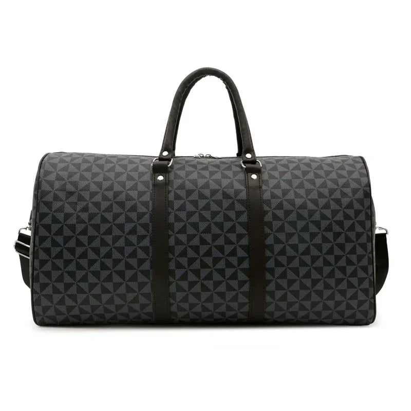 Sacs de voyage rétro géométriques en PU pour femmes, grande capacité, sacs à bandoulière classiques de haute qualité, couleurs assorties, 2024