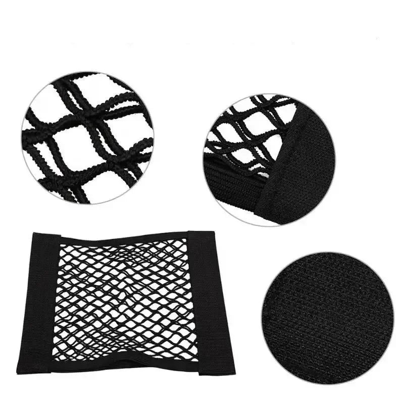 Sac de rangement universel pour voiture Filet de coffre à double maille Sac de rangement intégré Filet de fixation pour extincteur Filet antidérapant Filet de rangement voiture Filet de coffre double maille automobile