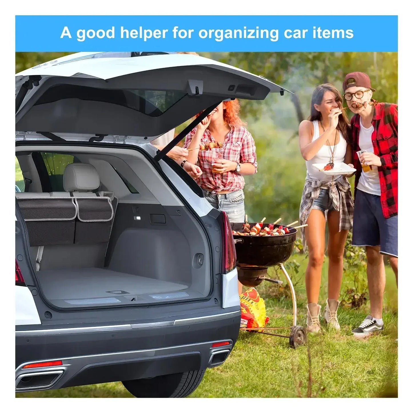 Organisateur de coffre de voiture, sac de rangement de siège arrière, haute capacité, multi-usage, Oxford, organisateurs arrière de siège de voiture, intérieur d'automobile