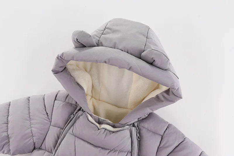 OLEKID 2025 automne hiver bébé barboteuses à capuche Plus velours chaud bébé fille combinaison enfant en bas âge garçons salopette infantile nouveau-né vêtements de nuit