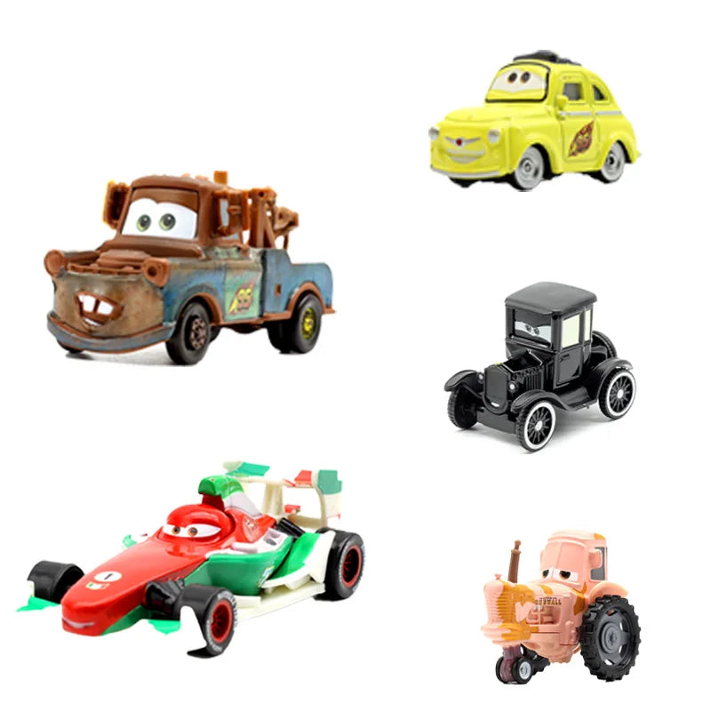 5 pièces Disney Pixar foudre McQueen voitures 1:55 véhicule moulé sous pression carrosserie en métal alliage matériel enfant modèle jouet voiture cadeau d'anniversaire