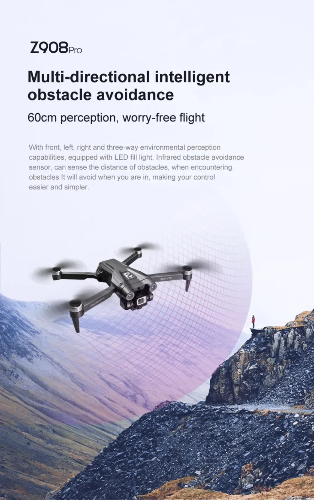 Xiaomi-Drone ATA JIA Z908 Pro /MAX 8K ESC 4K, professionnel, localisation de flux optique, évitement d'obstacles à 3 côtés, jouets quadricoptères