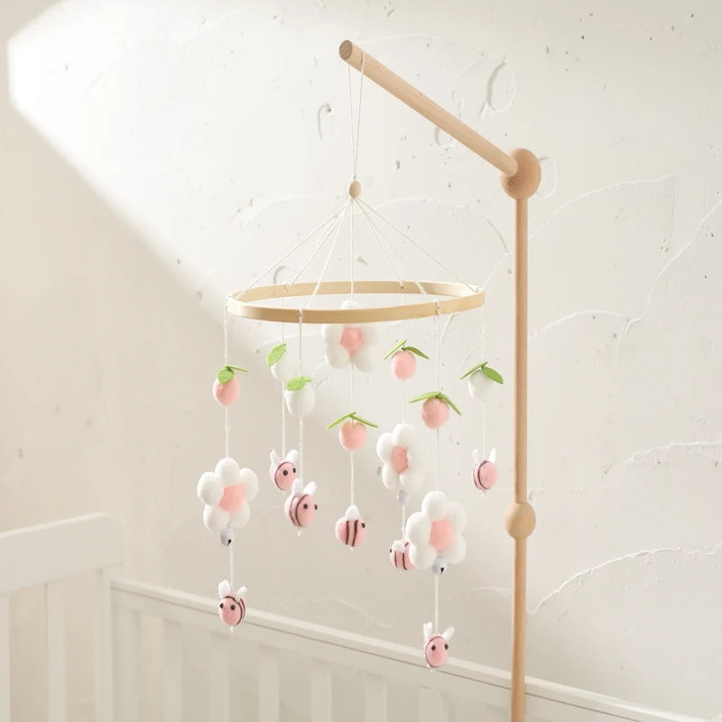Berceau de bébé lit Mobile cloche hochet jouets en bois Crochet étoiles pendentif lit cloche jouets nouveau-né confort berceau support suspendus jouets cadeaux