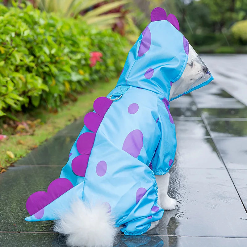 Imperméable imperméable pour chien avec sweat à capuche Poncho, veste de pluie réglable pour animaux de compagnie avec trou de laisse pour chiens de petite, moyenne et grande taille