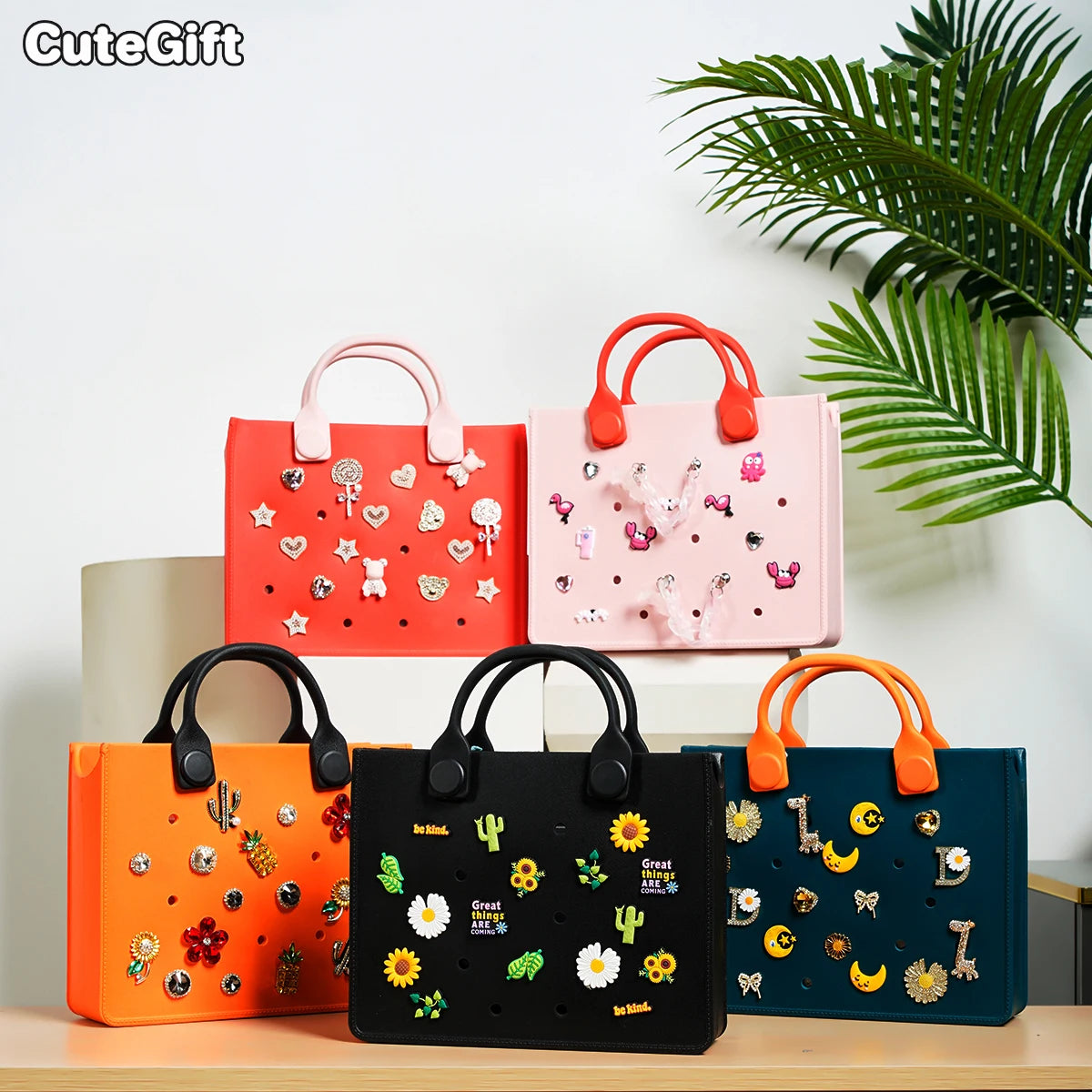 EVA grand sac à bandoulière en cuir sac à main fourre-tout sac de rangement pour femmes décontracté sac de plage étanche trou ajustement charme sac de rangement de mode