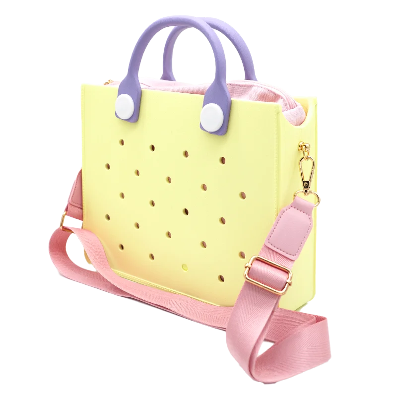 EVA grand sac à bandoulière en cuir sac à main fourre-tout sac de rangement pour femmes décontracté sac de plage étanche trou ajustement charme sac de rangement de mode