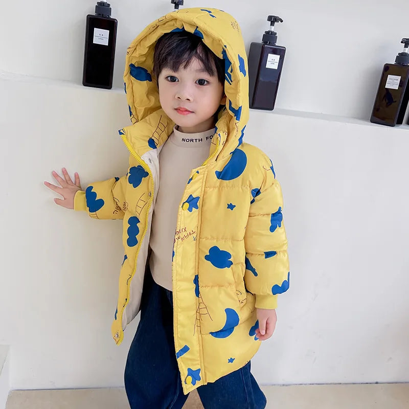 Nouvelles filles garçons doudoune manteaux d'hiver enfants vêtements à capuche coupe-vent manteau pour enfants 2-7 ans coton vêtements d'extérieur chauds