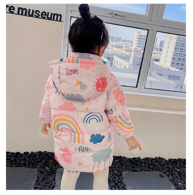 Nouvelles filles garçons doudoune manteaux d'hiver enfants vêtements à capuche coupe-vent manteau pour enfants 2-7 ans coton vêtements d'extérieur chauds
