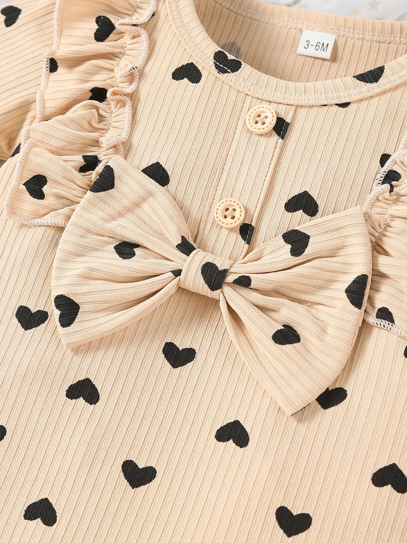 Kukitty – ensemble de vêtements 3 pièces pour nouveau-né fille, barboteuse à manches longues, imprimé cœur, haut et pantalon, bandeau, tenues en tricot