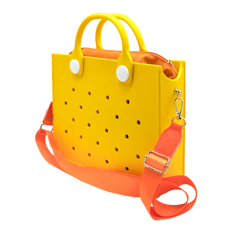 EVA grand sac à bandoulière en cuir sac à main fourre-tout sac de rangement pour femmes décontracté sac de plage étanche trou ajustement charme sac de rangement de mode