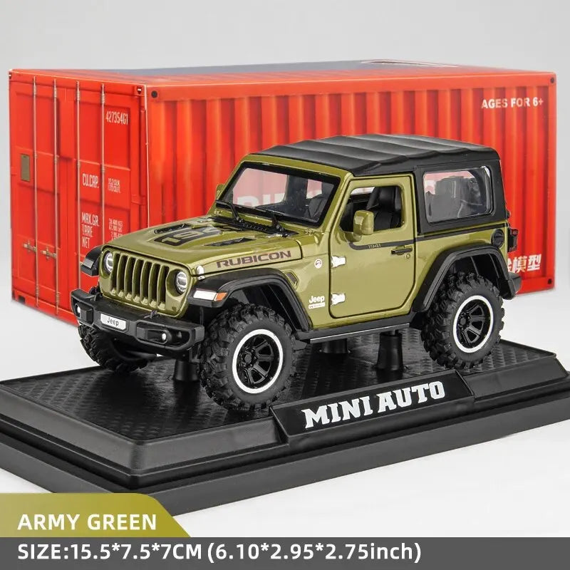 Tout-terrain 7 portes pour modèle de voiture jouet Wrangler moulé sous pression, véhicule en alliage métallique à l'échelle 1/32 pour enfants garçons filles adultes, portes ouvertes, légères
