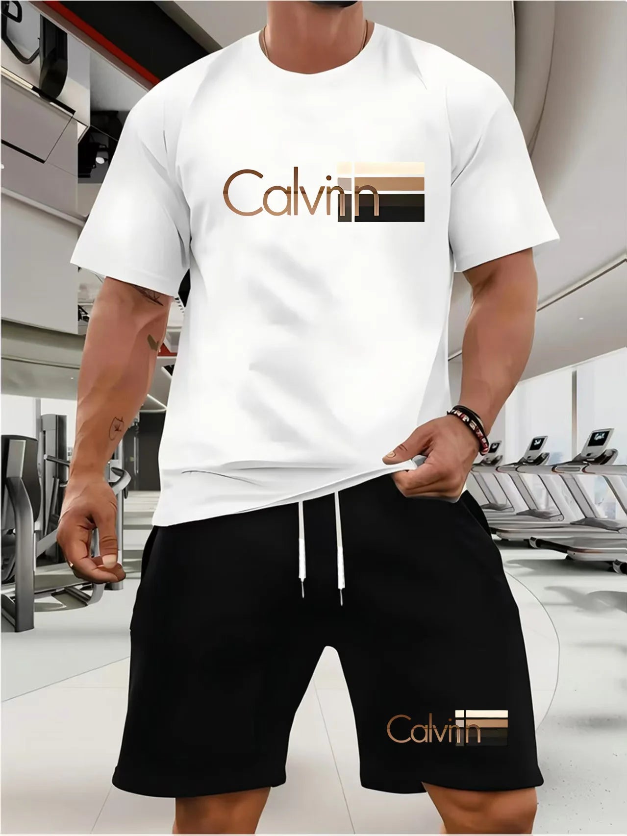 Ensemble de sport décontracté pour hommes, T-shirt fin à manches courtes et col rond, pour Jogging en plein air, respirant, séchage rapide, costume 2 pièces, été