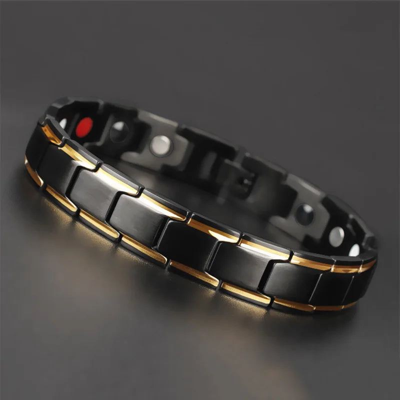 Offre spéciale de luxe mode santé énergie Bracelet hommes en acier inoxydable Bio magnétique Anti-fatigue Anti-rayonnement Bracelets bijoux