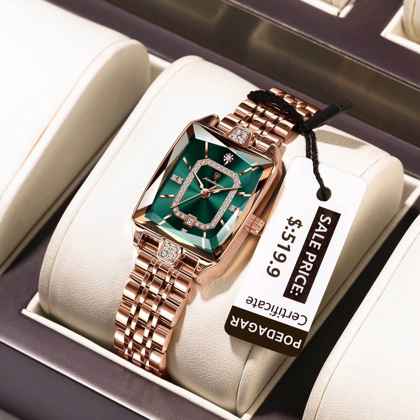 POEDAGAR montre de luxe pour femme calendrier étanche haute qualité dames montre en acier inoxydable Quartz femmes montres élégant + boîte