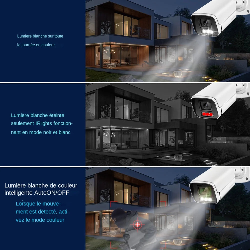 4K 8MP ip camera video surveillance extérieure POE avec codec H.265 et protocole Onvif système infrarouge
